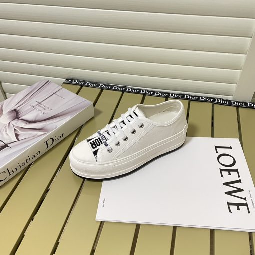 Dior Walk'N'Dior Platform Sneaker Cotton Canvas White Kck386Cvy S03W - Image 6