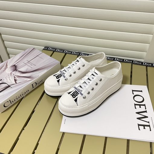 Dior Walk'N'Dior Platform Sneaker Cotton Canvas White Kck386Cvy S03W - Image 5