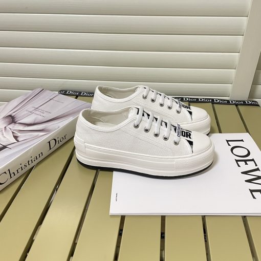 Dior Walk'N'Dior Platform Sneaker Cotton Canvas White Kck386Cvy S03W - Image 4