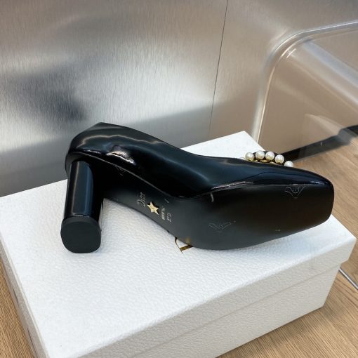 Dior Rose Pump Black White Resin Pearls - Image 9
