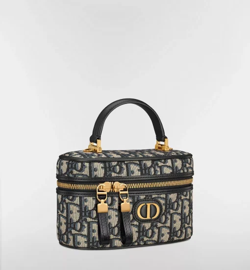 Dior 30 Montaigne Mini Vanity Case Blue Dior Oblique Jacquard 17cm - Image 6