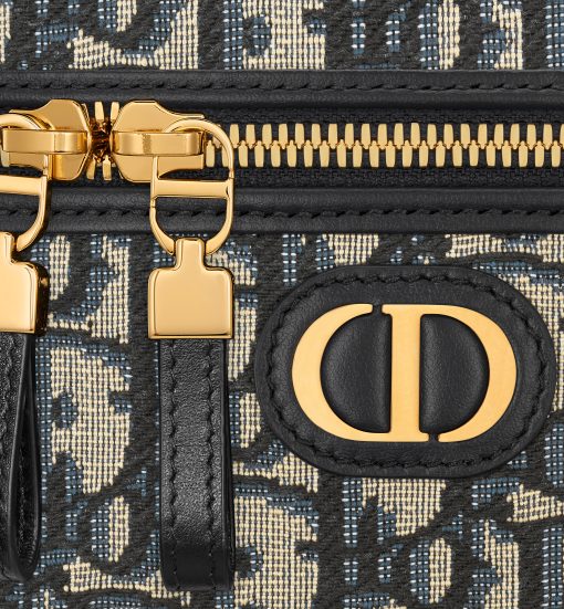 Dior 30 Montaigne Mini Vanity Case Blue Dior Oblique Jacquard 17cm - Image 3