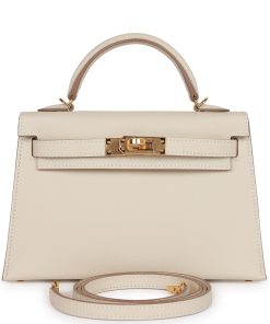 H Handbags Kelly Sellier 20 Craie Epsom Gold Hardware