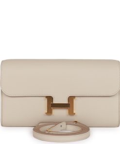 Hermes Constance Wallet To Go Beton Evercolor Gold Hardware
