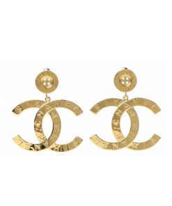 Chanel Paris Button Earrings