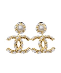 Chanel Cc With Red Flower Square Scarf Beige 90Cm