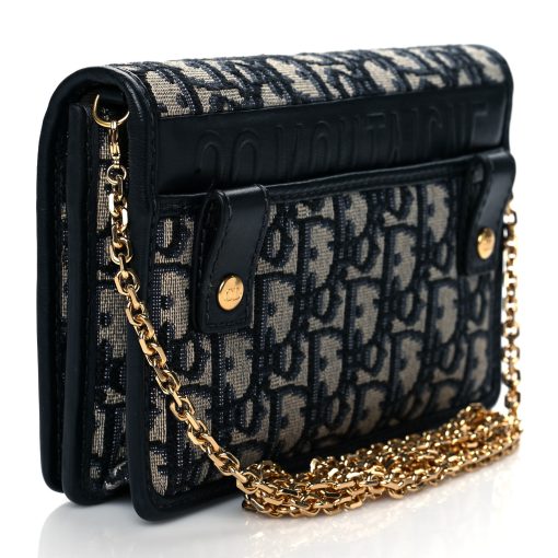 Christian Dior Oblique 30 Montaigne 2-In-1 Pouch Blue - Image 2