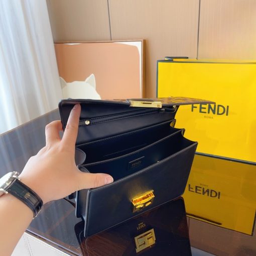 Fendi Kan I Leather Bag Brown 25Cm - Image 10