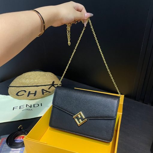 Fendi Ff Diamonds Wallet On Chain Black 22Cm 8M0488Alv4F0Kur - Image 2