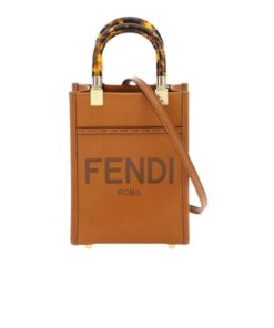 Fendi Mini Sunshine Shopper Leather Bag Brown 18Cm 8Bs051