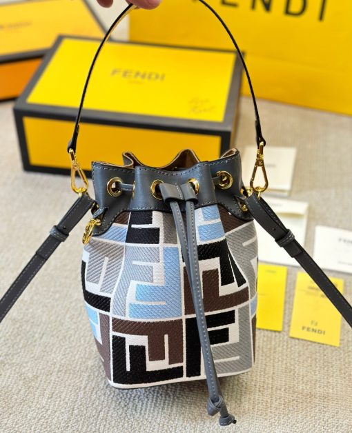 Fendi Mon Tresor Multicolor Canvas Mini Bag With Ff Embroidery 22Cm 8Bs010Arc3F1Opk - Image 3