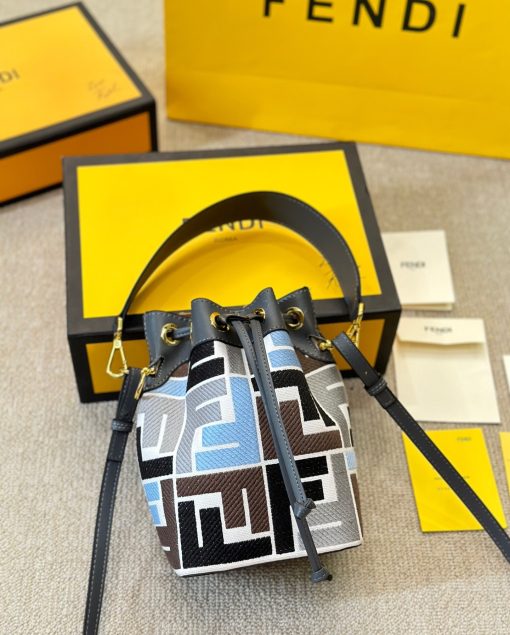 Fendi Mon Tresor Multicolor Canvas Mini Bag With Ff Embroidery 22Cm 8Bs010Arc3F1Opk - Image 4