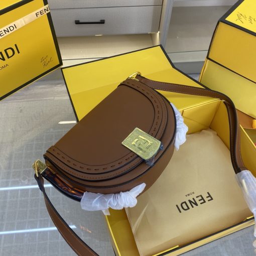 Fendi Moonlight Crossbody Bag Brown 25Cm - Image 7