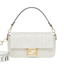 Fendi Baguette Ff Canvas Bag White 28Cm 8Br600Amcdf1Cfk