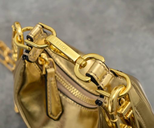 Fendi Fendigraphy Nano Mini Leather Mini Bag Metallic Gold 16Cm - Image 2