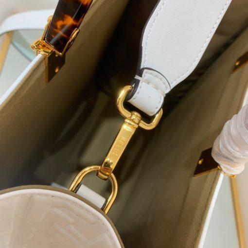 Fendi Sunshine Medium White Leather Shopper 35Cm 8Bh386Amcvf0Qvl - Image 5