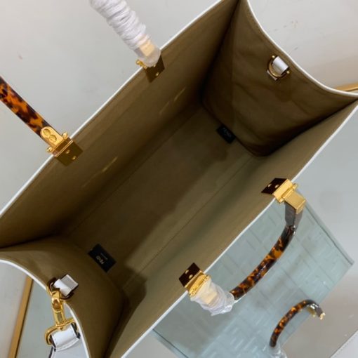 Fendi Sunshine Medium White Leather Shopper 35Cm 8Bh386Amcvf0Qvl - Image 3