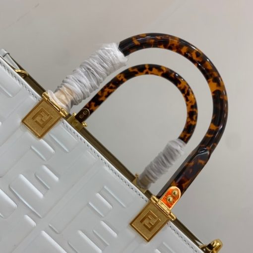 Fendi Sunshine Medium White Leather Shopper 35Cm 8Bh386Amcvf0Qvl - Image 7