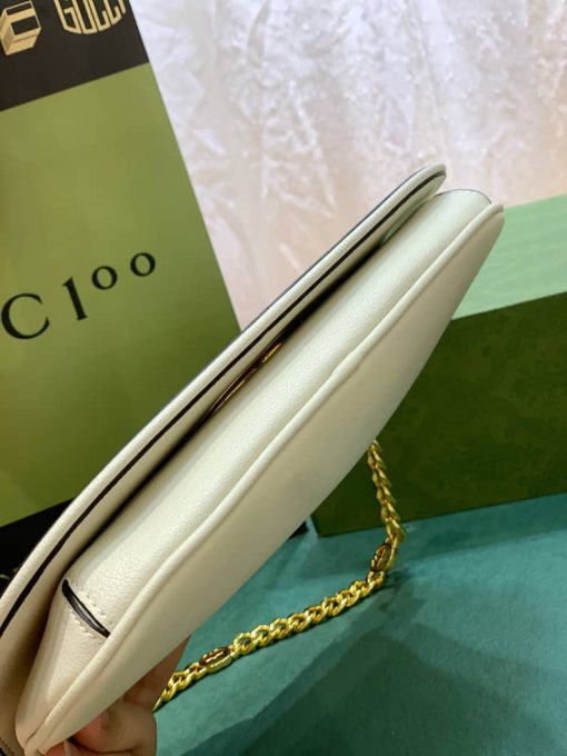 Gucci Blondie Shoulder Bag White Leather 28Cm 699268 Uxx0G 9022 - Image 3