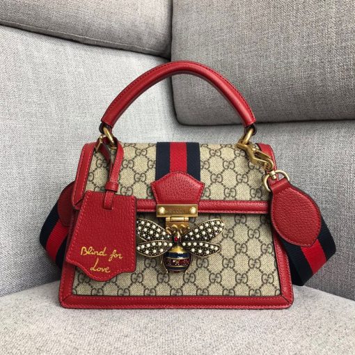 Gucci Queen Margaret Gg Small Top Handle Bag Red 25.5Cm - Image 9