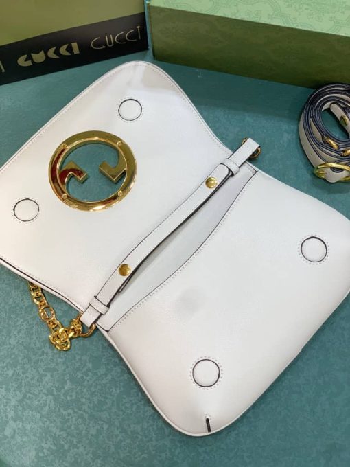 Gucci Blondie Shoulder Bag White Leather 28Cm 699268 Uxx0G 9022 - Image 4