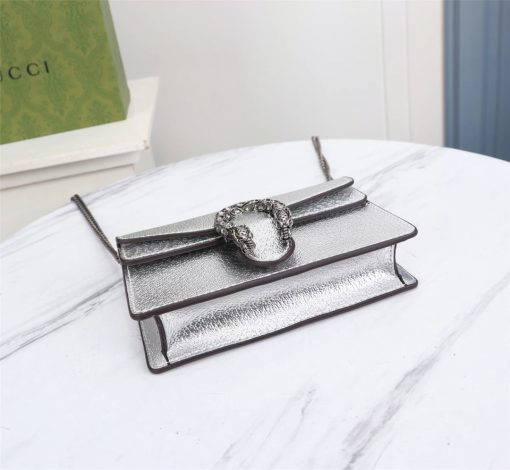 Gucci Women's Dionysus Super Mini Crossbody Bag Silver 16Cm 476432 1Trbn 8173 - Image 6