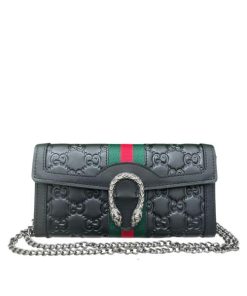 Gucci Women's Dionysus Gg Supreme Chain Bag Black 19Cm