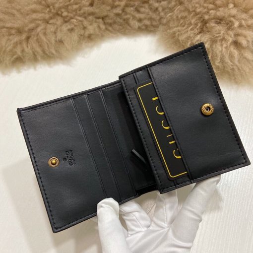 Gucci Supreme Canvas Card Case Wallet With Cherries Black Leather Inside 10Cm 476050 - Image 2