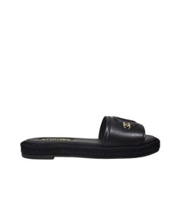 Chanel Black Slide Cc Logo