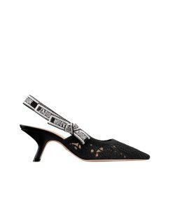 Dior J'Adior Slingback Pump Transparent Mesh Embroidered With Butterfly Motif Black Kdv039Bye S900