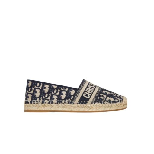 Dior Granville Espadrille Oblique Deep Blue Kdb585Obe S56B - Image 8