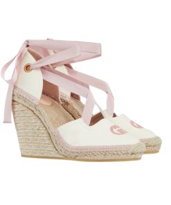 Gucci Gg Canvas Wedge Espadrilles Pink