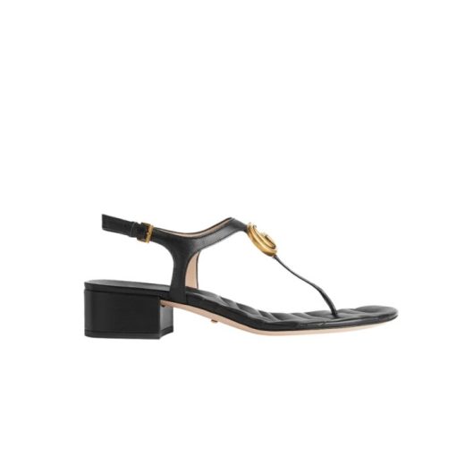 Gucci Double G Sandal Leather Black 674840 Bko00 1000 - Image 6