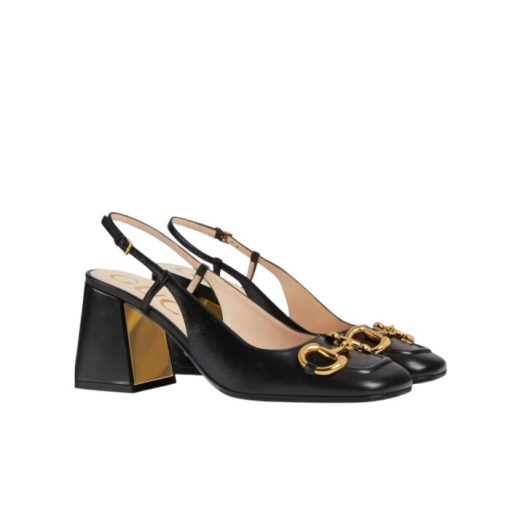 Gucci Women's Mid Heel Slingback With Horsebit Black 643892 C9D00 1000 - Image 12