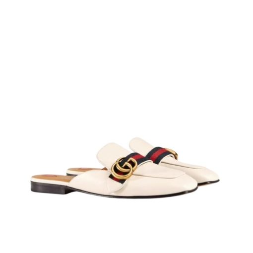 Gucci Women's Princetown Leather Slipper White 629084 - Image 8