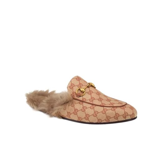 Gucci Princetown Lamb Fur Slippers Rust Natural - Image 10
