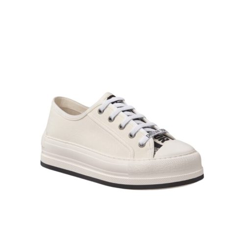 Dior Walk'N'Dior Platform Sneaker Cotton Canvas White Kck386Cvy S03W - Image 9
