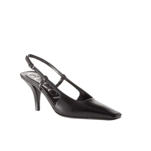 Gucci Women's Slingback Square Toe Pumps Black - Image 4