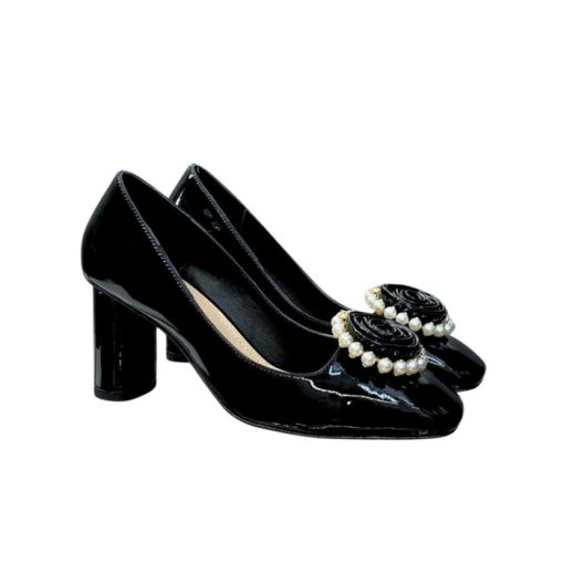 Dior Rose Pump Black White Resin Pearls - Image 10