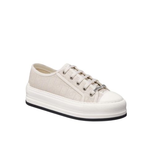 Dior Walk'N'Dior Platform Sneaker Calfskin Textured White Kck409Oly S03W - Image 8