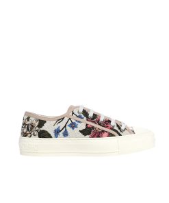 Dior Walk'N Dior Rosa Mutabilis Embroidered Cotton Sneakers