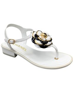 Chanel Camellia Flower Sandal White