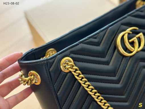 Gucci Gg Marmont Shoulder Bag Black 32Cm 453569 Drw1T 1000 - Image 4