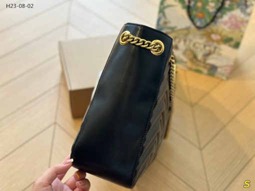 Gucci Gg Marmont Shoulder Bag Black 32Cm 453569 Drw1T 1000 - Image 5