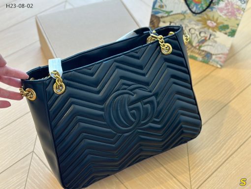 Gucci Gg Marmont Shoulder Bag Black 32Cm 453569 Drw1T 1000 - Image 7