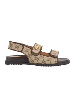 Gucci Double G Sandal Beige And Ebony 771575 G1730 9755