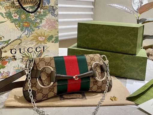 Gucci Horsebit Chain Small Shoulder Bag Beige 29Cm ?764339 Facm2 8747 - Image 3