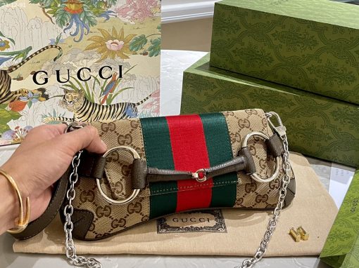 Gucci Horsebit Chain Small Shoulder Bag Beige 29Cm ?764339 Facm2 8747 - Image 4