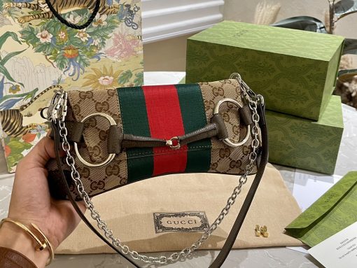 Gucci Horsebit Chain Small Shoulder Bag Beige 29Cm ?764339 Facm2 8747 - Image 5