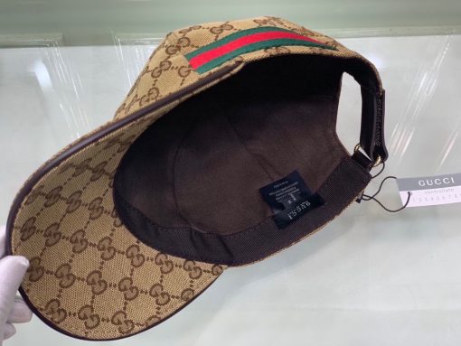Gucci GG Canvas With Web Baseball Cap Brown - Image 8
